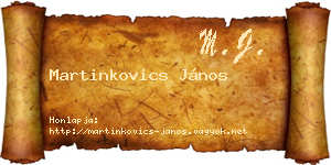 Martinkovics János névjegykártya